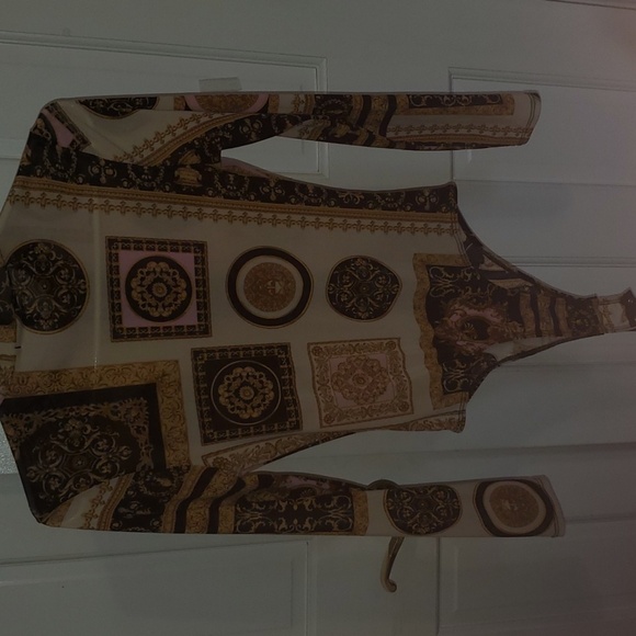 TIMING Small mock neck black pink cream and gold bodysuit - Picture 6 of 8